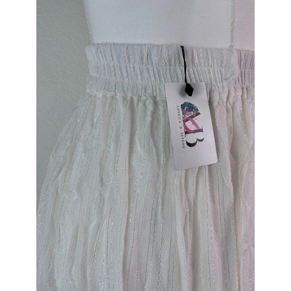 America & Beyond women's small white halter tie plunge neck cover up maxi dress - Picture 7 of 10